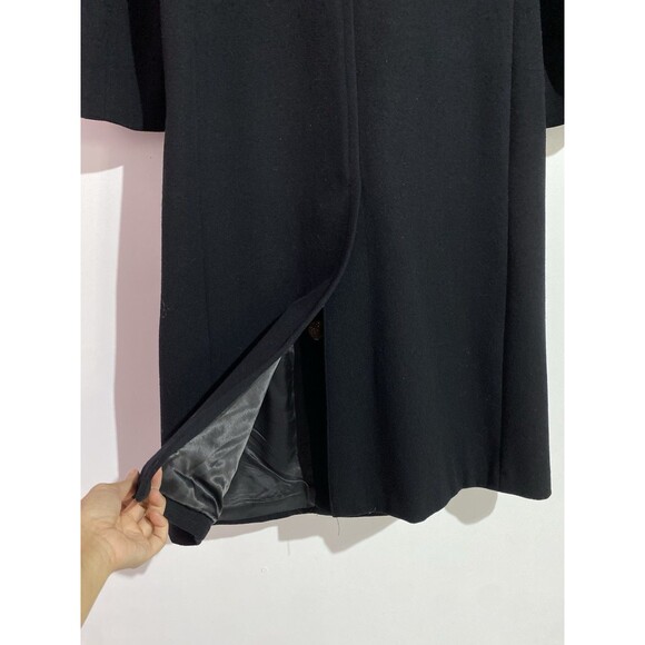 VTG Donny Brook Overcoat 10 Black Wool Velvet Collar Old Money Long Trench Coat - Picture 7 of 11